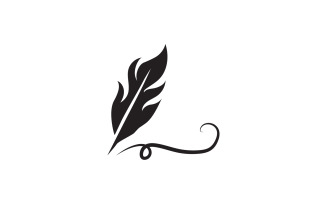Feather pen sign vector logo v2