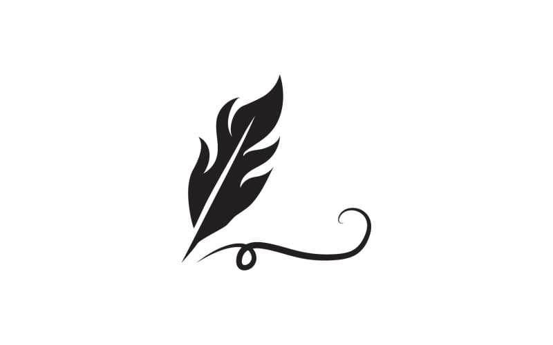 Feather pen sign vector logo v2 Logo Template