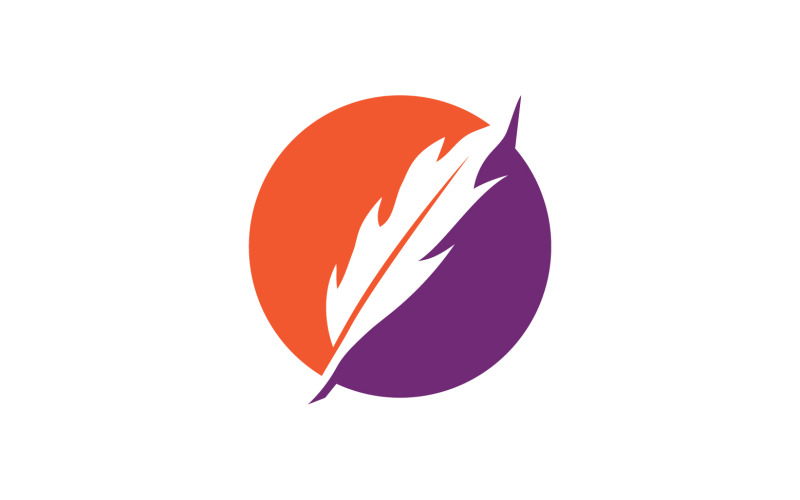 Feather pen sign vector logo v3 Logo Template
