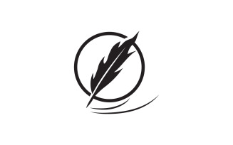 Feather pen sign vector logo v5
