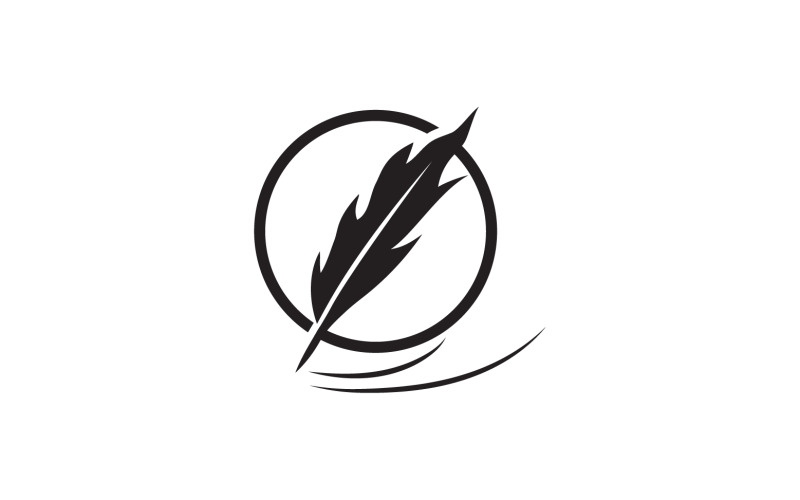 Feather pen sign vector logo v5 Logo Template