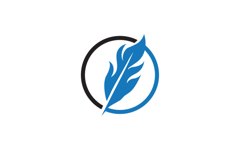 Feather pen sign vector logo v6 Logo Template