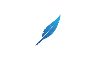 Feather pen sign vector logo v7