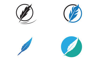 Feather pen sign vector logo v9