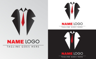 Business black and red logo template