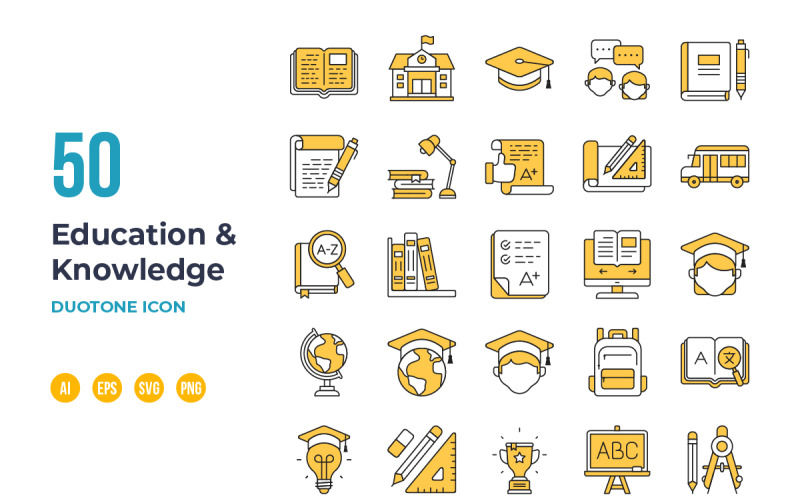 Education and Knowledge Icon - Duotone Icon Set