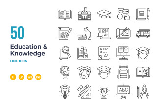 Education and Knowledge Icon - Line