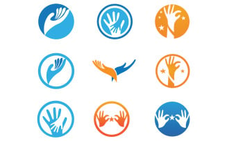Hand Help hope logo vector v18