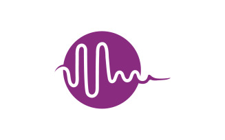 Sound wave equalizer music player logo v28