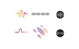 Sound wave equalizer music player logo v43