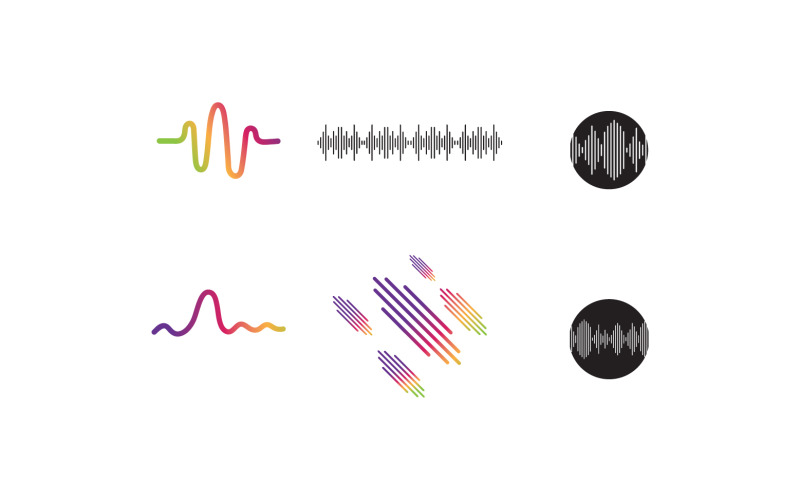 Sound wave equalizer music player logo v43 Logo Template