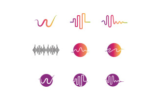 Sound wave equalizer music player logo v44