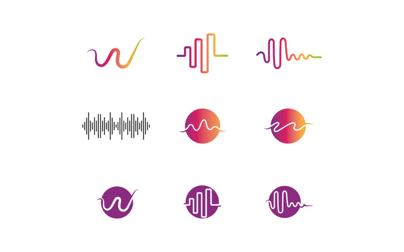 Sound wave equalizer music player logo v44 Logo Template