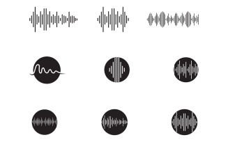 Sound wave equalizer music player logo v47