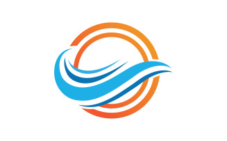 Water wave logo beach logo template v14