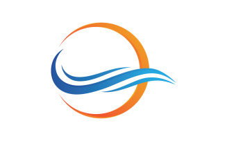 Water wave logo beach logo template v16