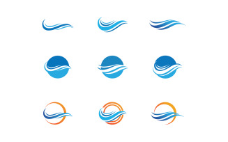 Water wave logo beach logo template v19