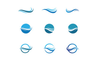 Water wave logo beach logo template v20