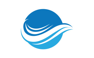 Water wave logo beach logo template v9
