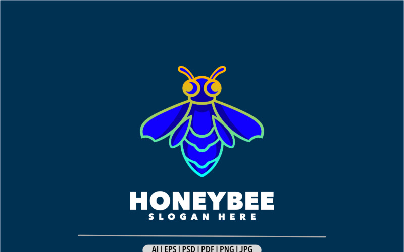 Honey bee gradient colorful logo design template Logo Template