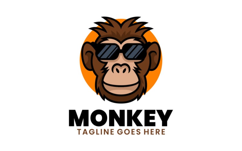 Monkey Mascot Cartoon Logo 3 Logo Template
