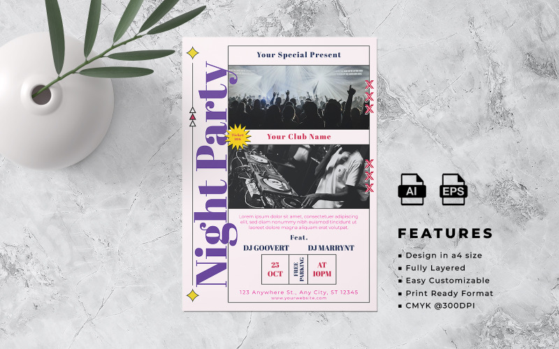 Night Party Flyer Template 7 Corporate Identity