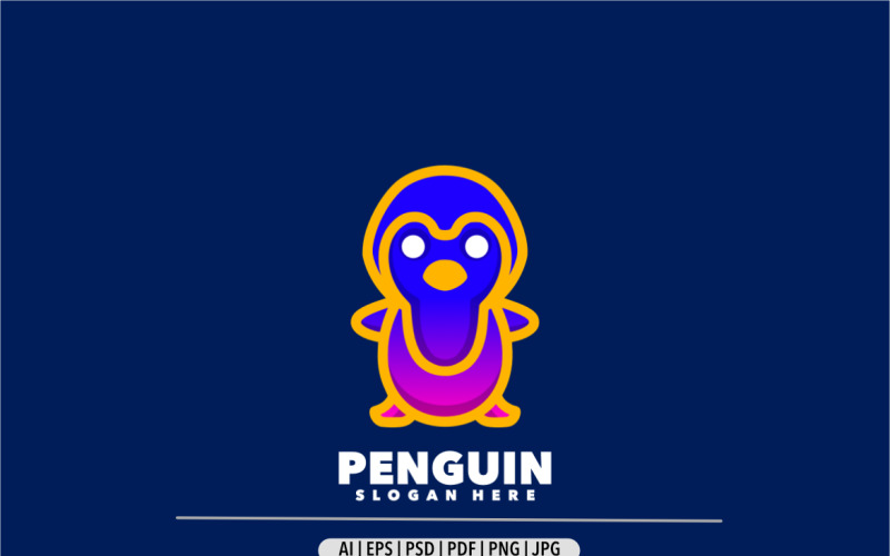 Penguin gradient colorful design modern Logo Template
