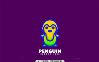 Penguin gradient colorful logo design