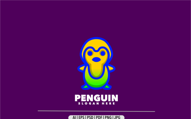 Penguin gradient colorful logo design Logo Template