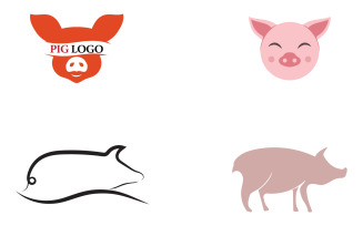 Pig head animal logo vector v10