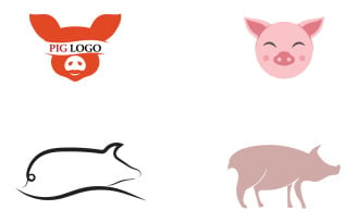 Pig head animal logo vector v10
