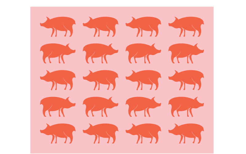 Pig head animal logo vector v11 Logo Template