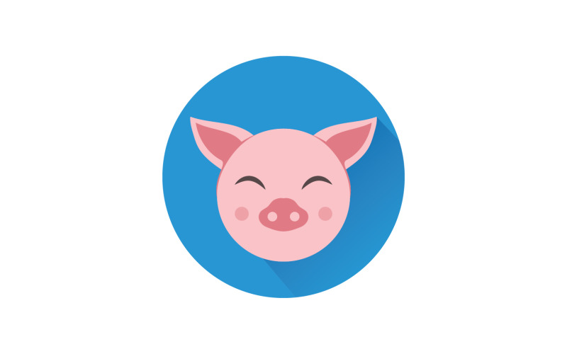 Pig head animal logo vector v13 Logo Template