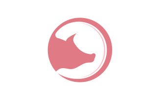Pig head animal logo vector v15