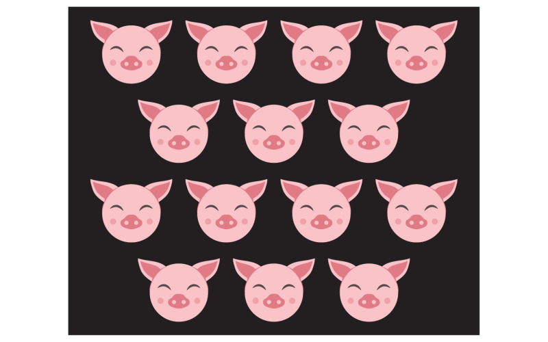 Pig head animal logo vector v16 Logo Template