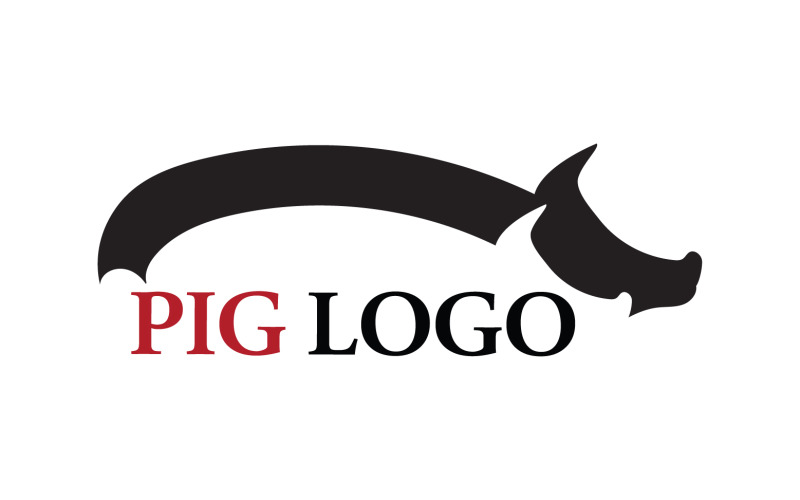 Pig head animal logo vector v18 Logo Template