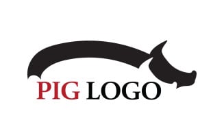 Pig head animal logo vector v18