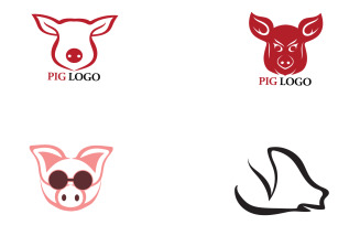 Pig head animal logo vector v1