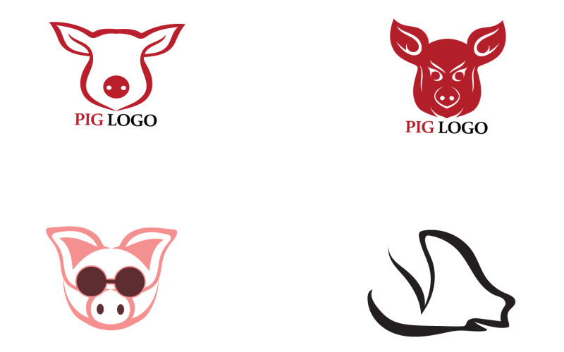 Pig head animal logo vector v1 Logo Template