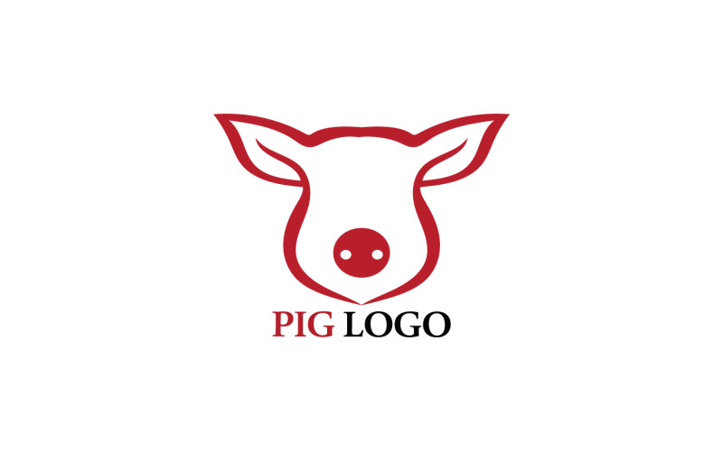 Pig head animal logo vector v2 Logo Template