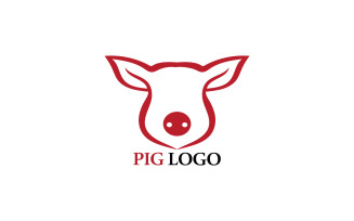 Pig head animal logo vector v2