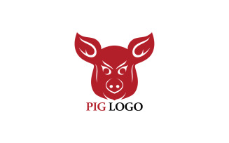 Pig head animal logo vector v3