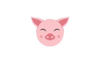 Pig head animal logo vector v5