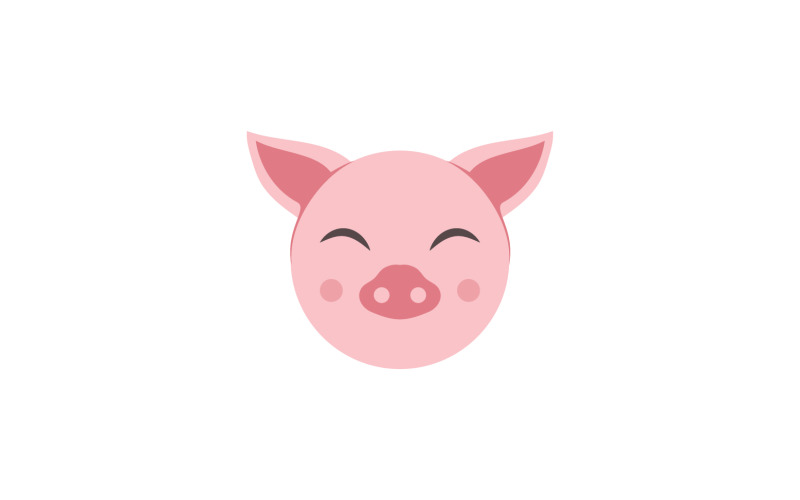 Pig head animal logo vector v5 Logo Template
