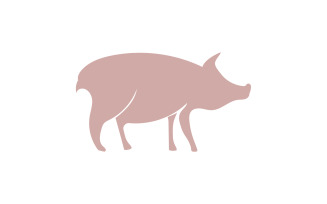 Pig head animal logo vector v9