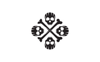 Skull head logo template vector v10