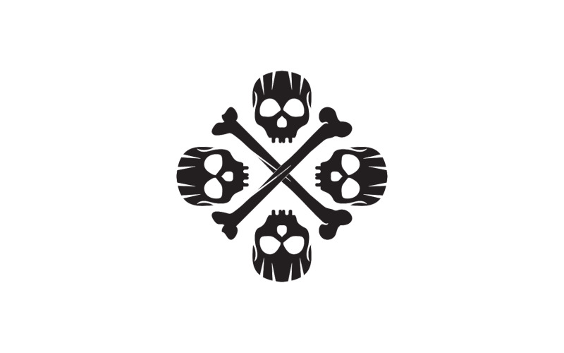 Skull head logo template vector v10 Logo Template