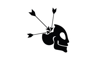 Skull head logo template vector v16