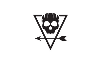 Skull head logo template vector v17