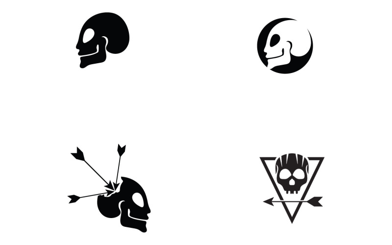 Skull head logo template vector v27 Logo Template